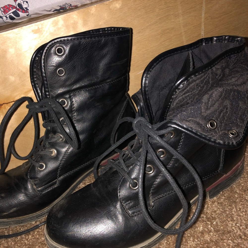 Black combat boots